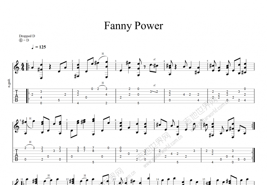 fanny power曲谱预览图