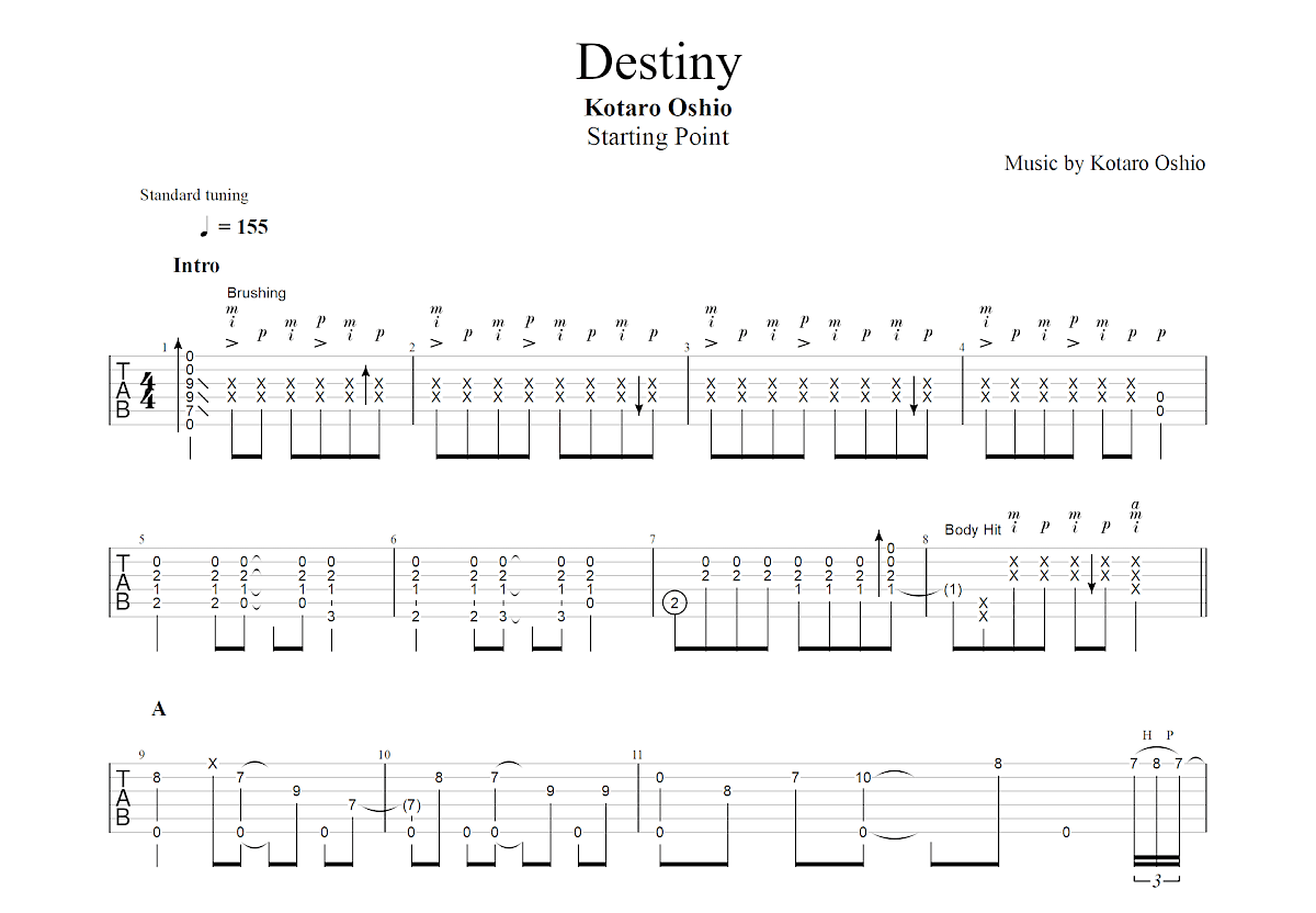 来自星星的你 - My Destiny吉他谱(PDF谱,指弹)_LYn(李世珍 / 林恩 / 린 / 이세진)