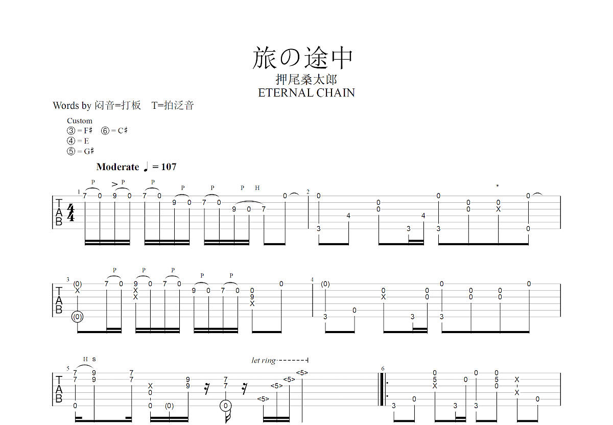 倔强吉他谱-指弹谱-f调-虫虫吉他