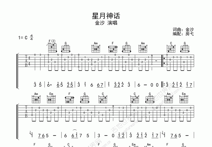 星月吉他谱甜蜜暴击图片