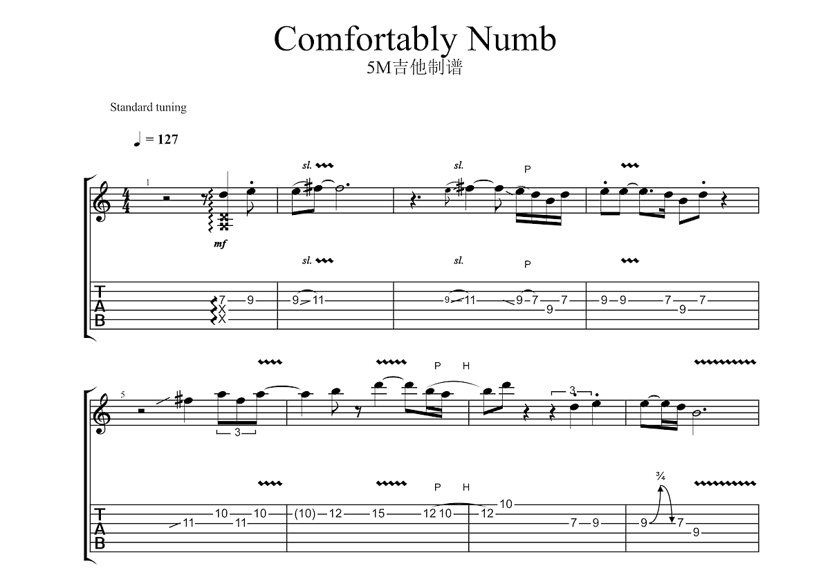 Comfortably Numb吉他谱(gtp谱,总谱)_Pink Floyd(平克·弗洛依德)