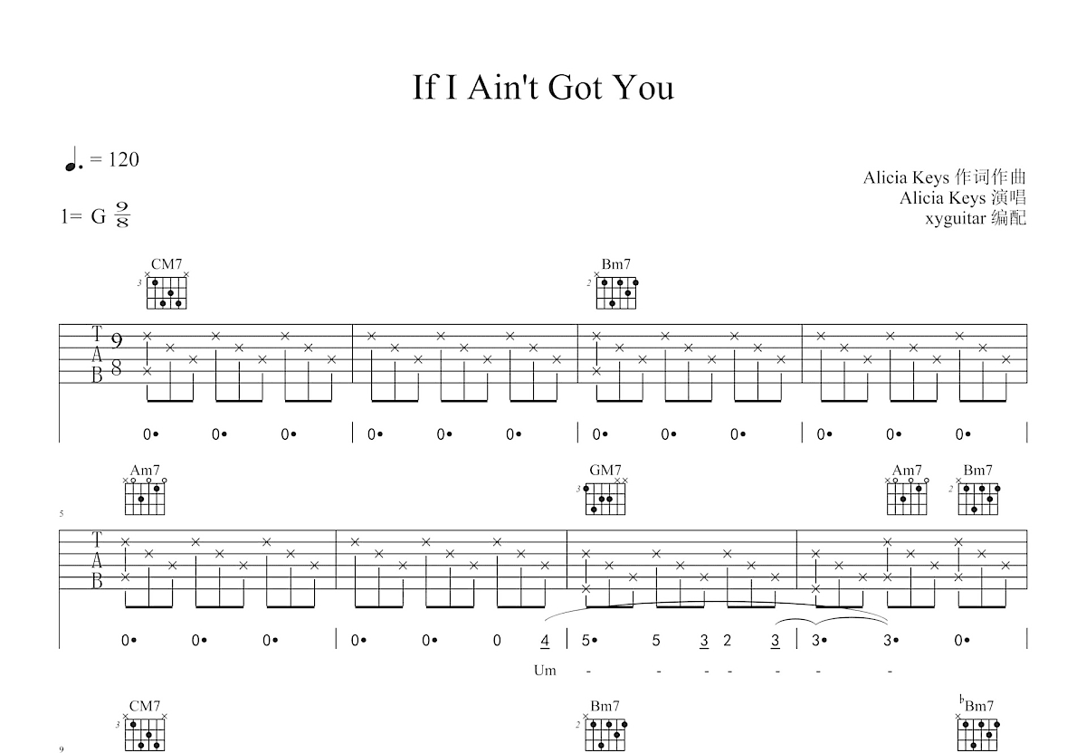 If I Ain't Got You Guitar Chords If I Ain't Got You吉他谱_Alicia Keys_G调弹唱92%专辑版 - 吉他世界