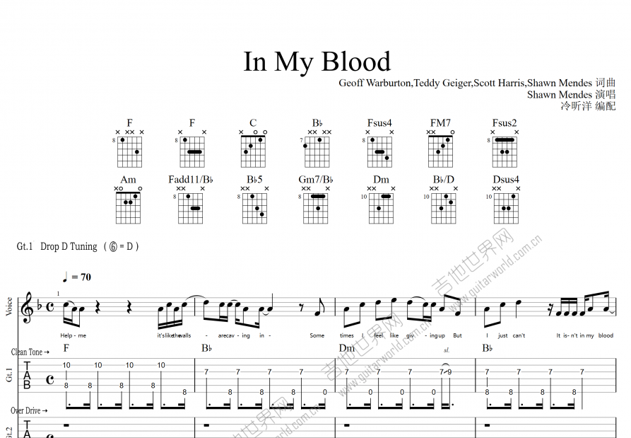 my blood简谱图片