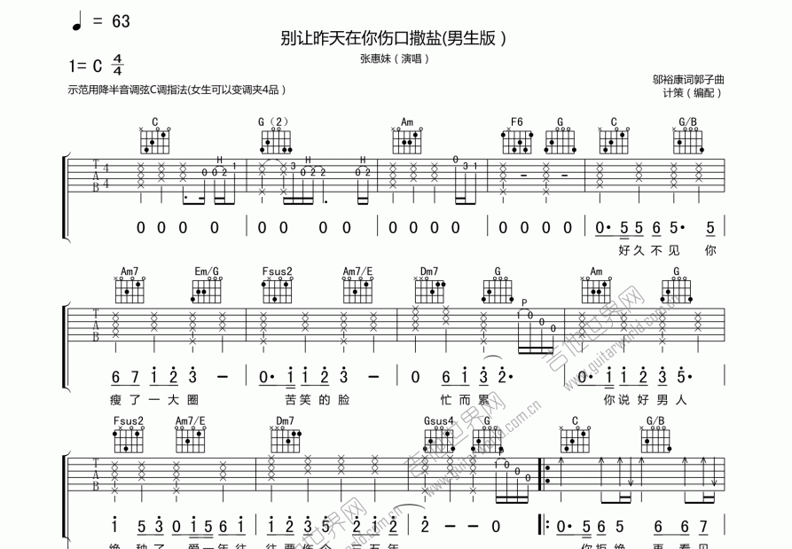 5吉他幣曲譜信息完整信息曲譜分類彈唱吉他譜曲譜版本張惠妹活動返125