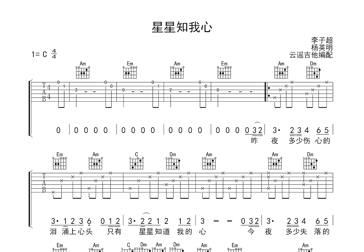 凉凉吉他谱 - 张碧晨、杨宗纬 - 电吉他谱 - 琴谱网
