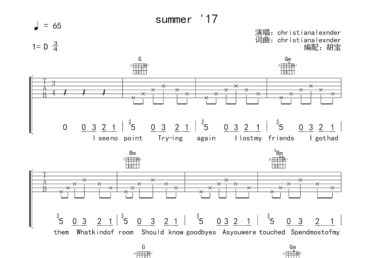 《Summer吉他谱》_久石让_特殊调弦调_吉他图片谱4张 | 吉他谱大全