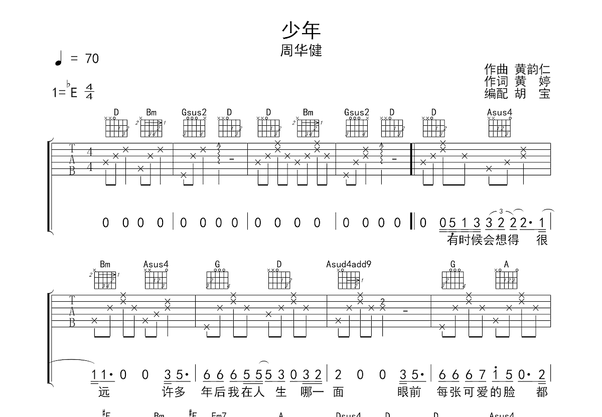 葫芦丝c调曲谱少年图片