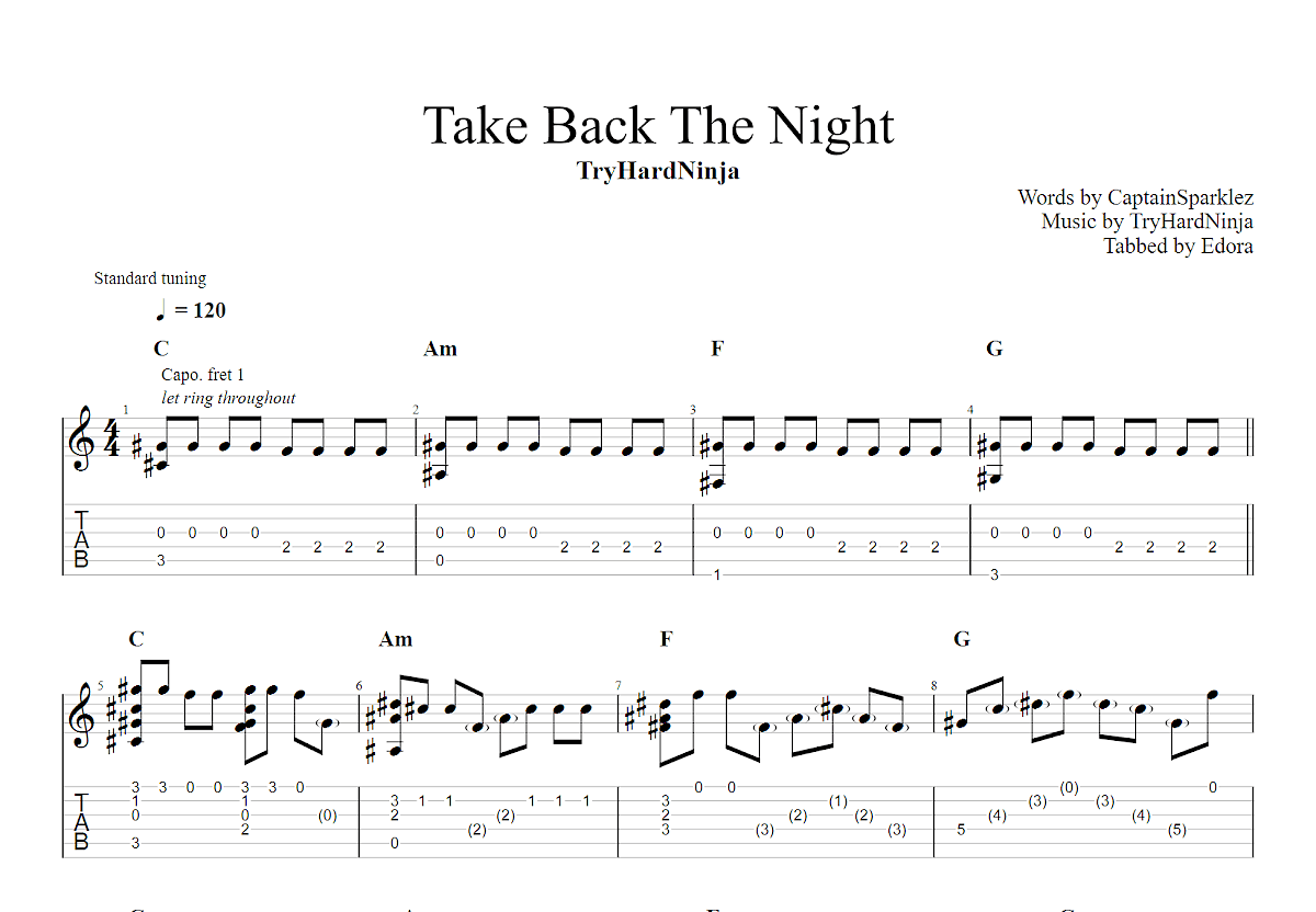 宝贝(In The Night) 吉他谱-虫虫吉他谱免费下载