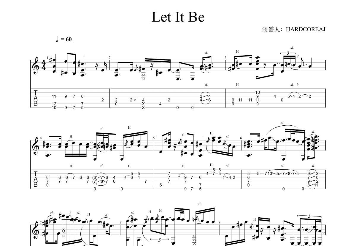 The Beatles《Let it be》吉他谱 - C调弹唱六线谱 - 琴魂网