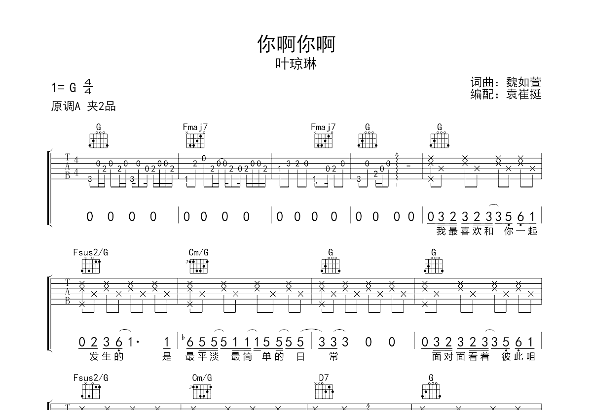 三叶的主题曲吉他谱_三葉のテーマ_吉他指弹独奏谱 - 吉他园地