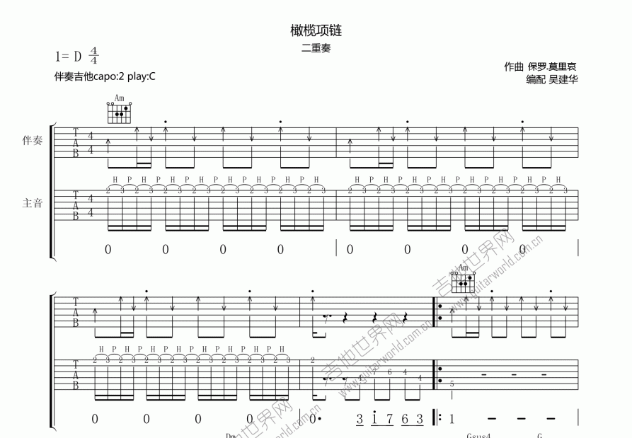 橄榄项链吉他大师独奏图片