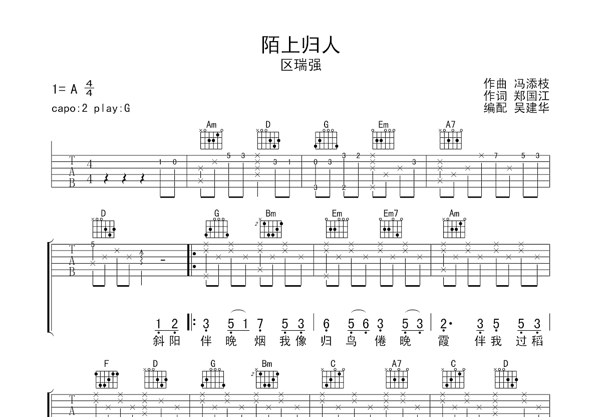 《海阔天空》一把吉他最强版吉他谱图片格式六线谱_吉他谱_中国乐谱网