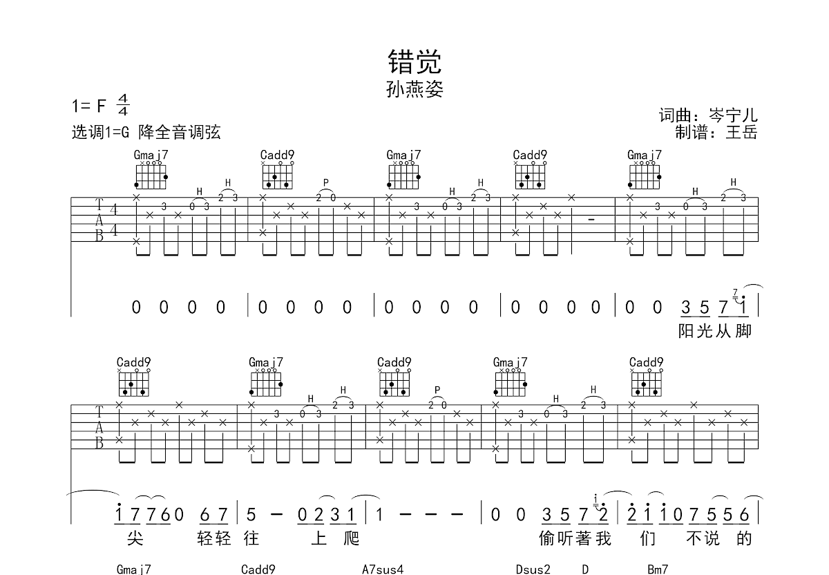 王者荣耀_指弹版吉他谱_游戏动漫 - 酷玩吉他