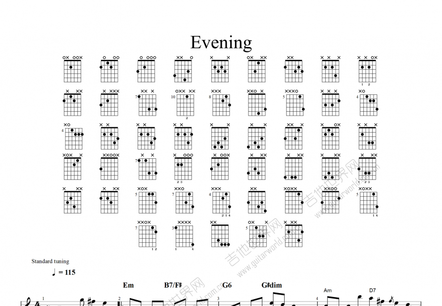 dusk吉他谱_押尾桑_d调指弹 - 吉他世界