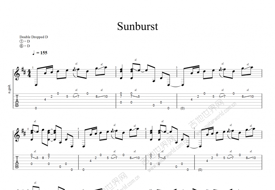 sunburst吉他谱_york andrew_e调古典 - 吉他世界