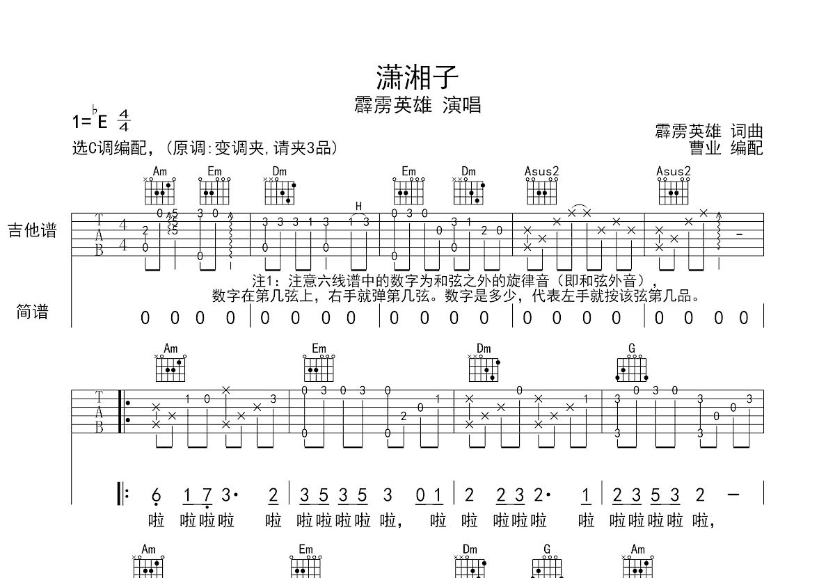 潇湘子吉他指弹图片