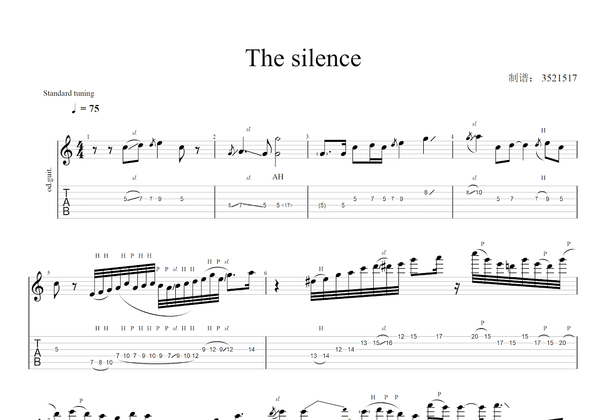 寂静之声（The Sound of Silence吉他谱,原版歌曲,简单C调指弹视频教学,附高清六线乐谱 - 钢琴曲谱 - 中国曲谱网