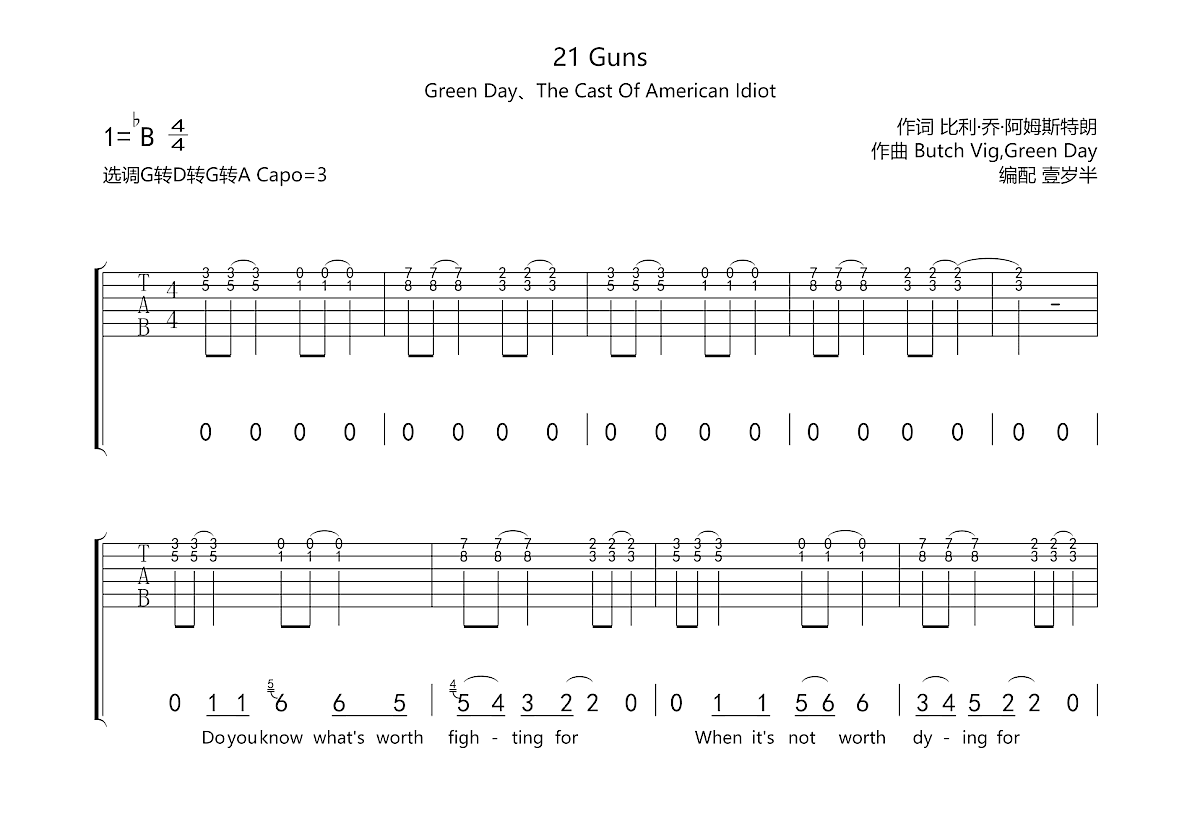 张杰 - 赛尔号(电吉他谱第四期) [电吉他 教学] 吉他谱