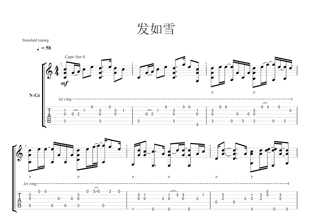 千与千寻吉他谱C调简单完整版初学者入门吉他弹唱的六线谱谱子 - 易谱库