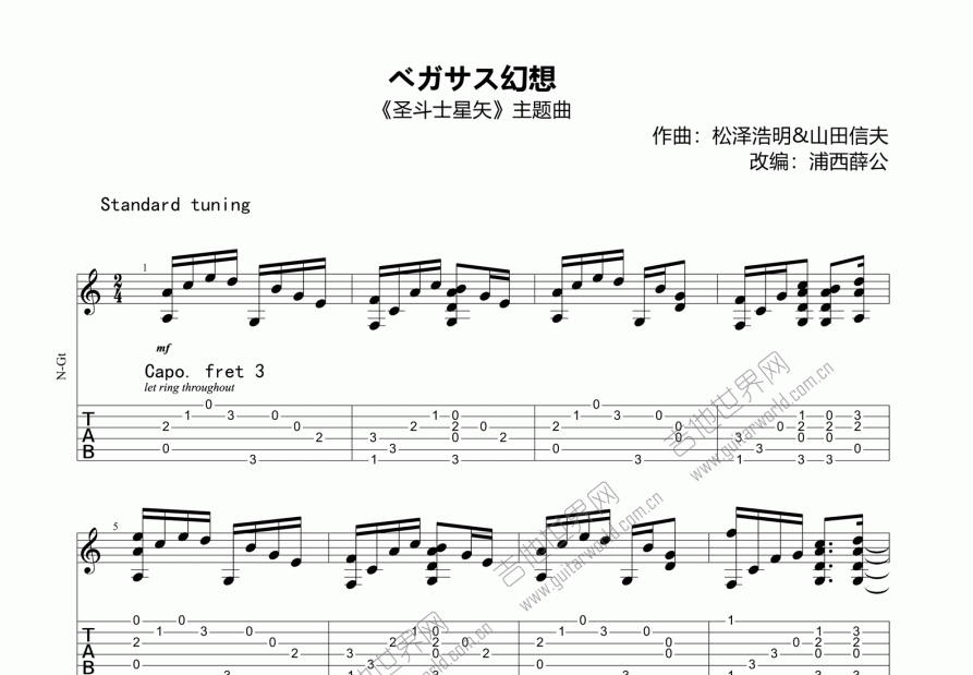 圣斗士星矢主题曲简谱图片