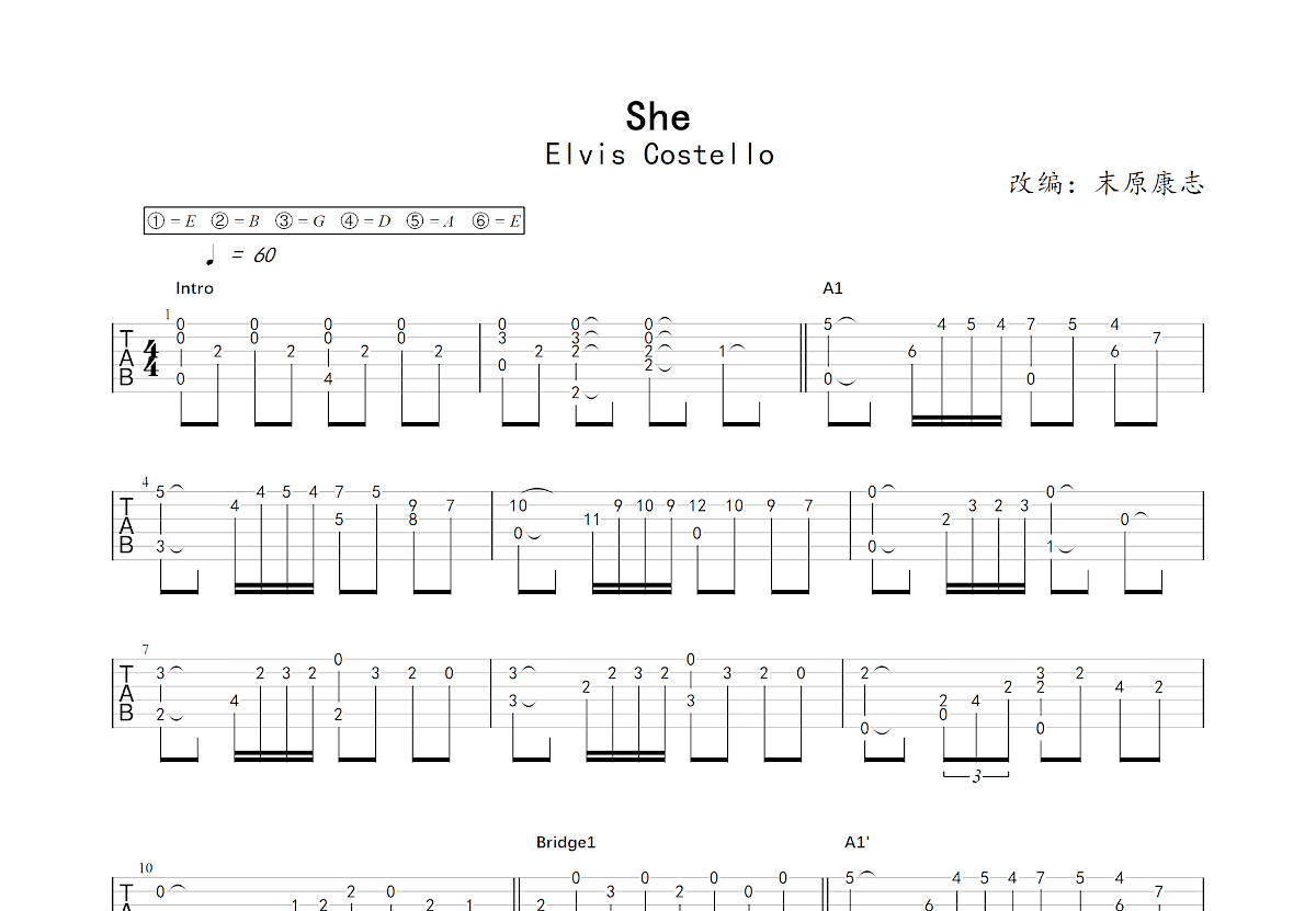 She吉他谱 - GrooveCoverage - A调吉他弹唱谱 - 和弦谱 - 琴谱网