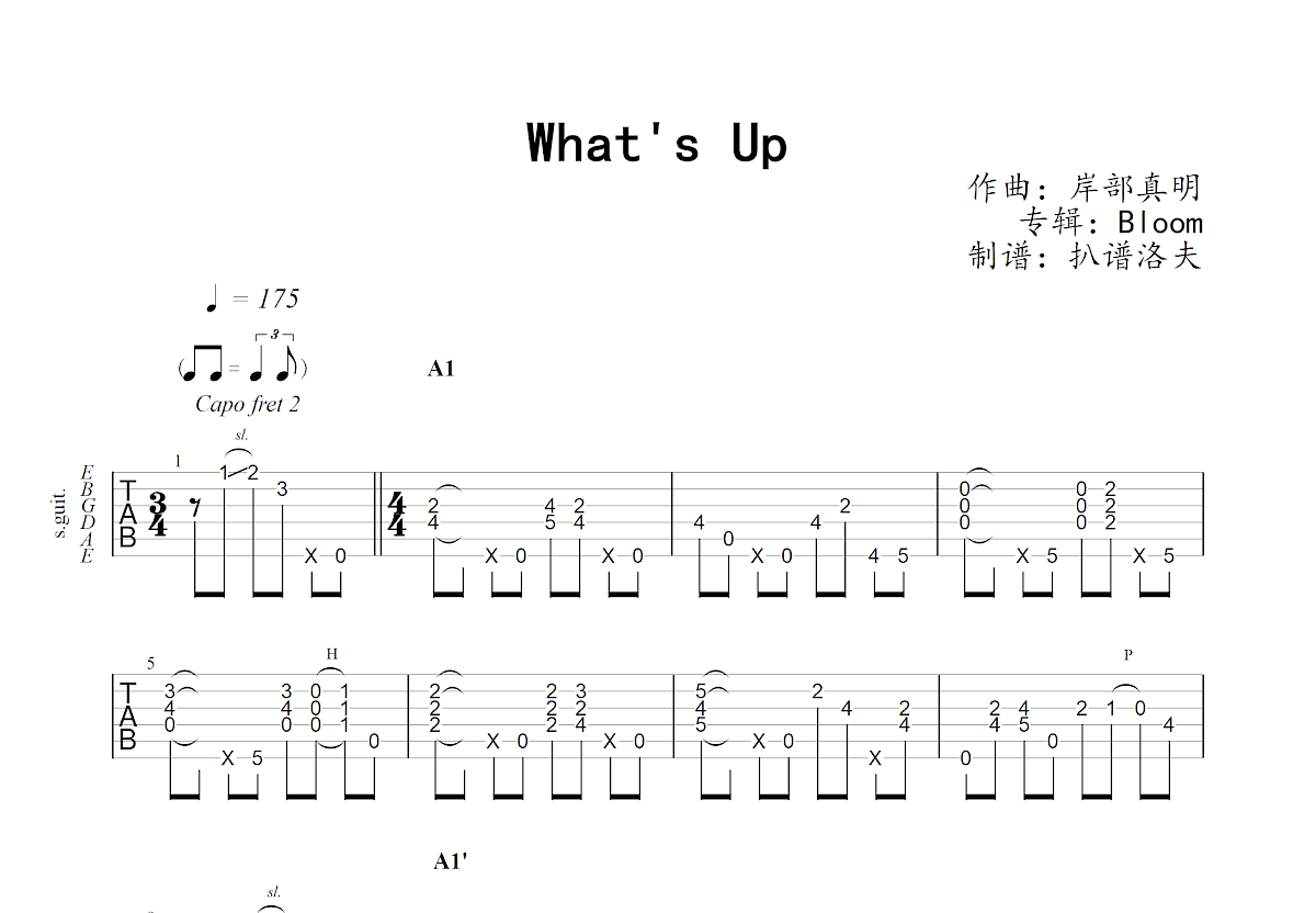 Satriani - Just Look Up sheet music for guitar (tablature) (PDF)
