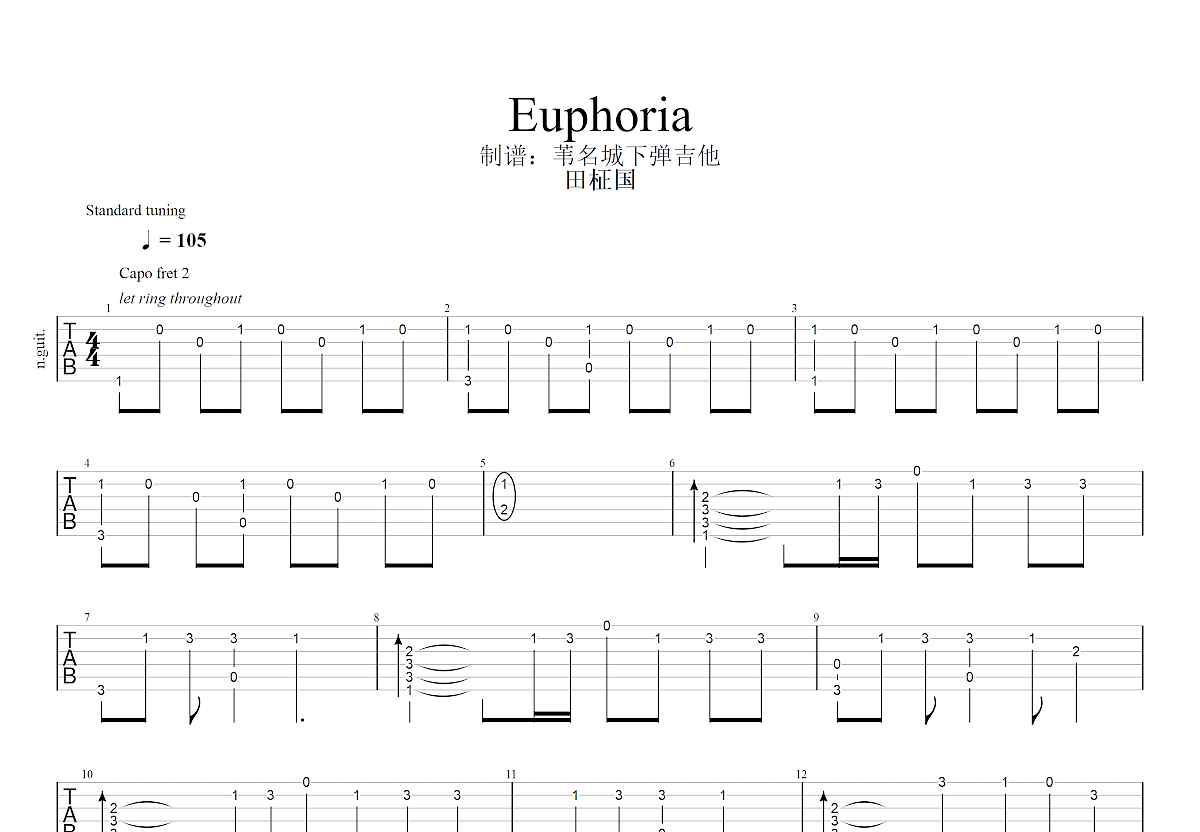 Euphoria简谱-千图网