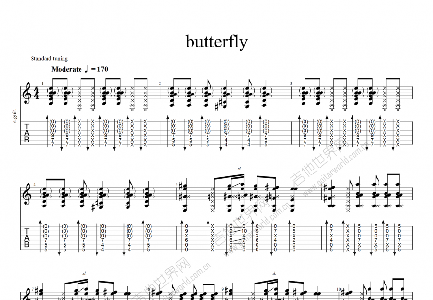 butterfly吉他谱A1TRIP图片