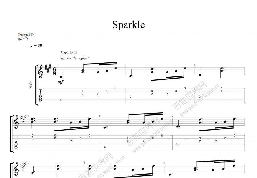 sparkle吉他谱图片