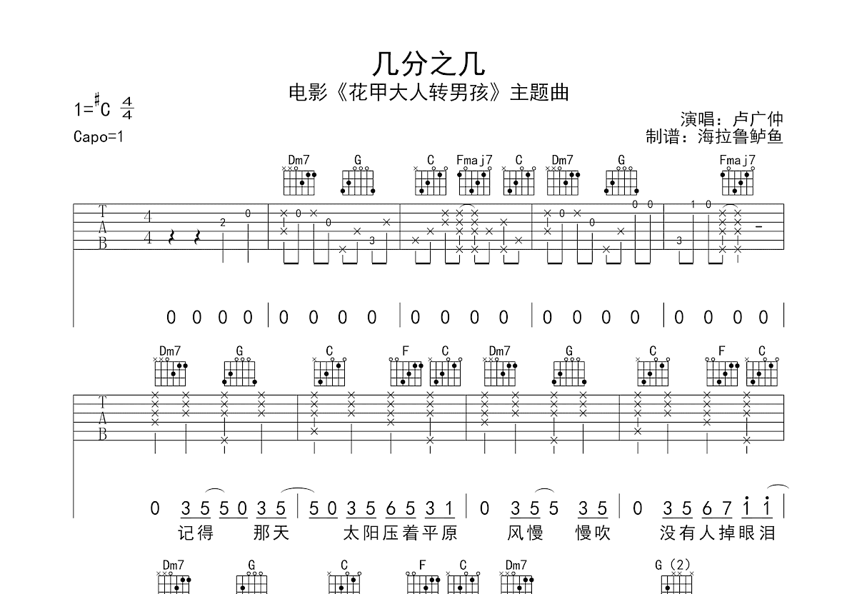 ukulelemania: #67 盧廣仲：我愛你 彈唱 Ukulele chord譜
