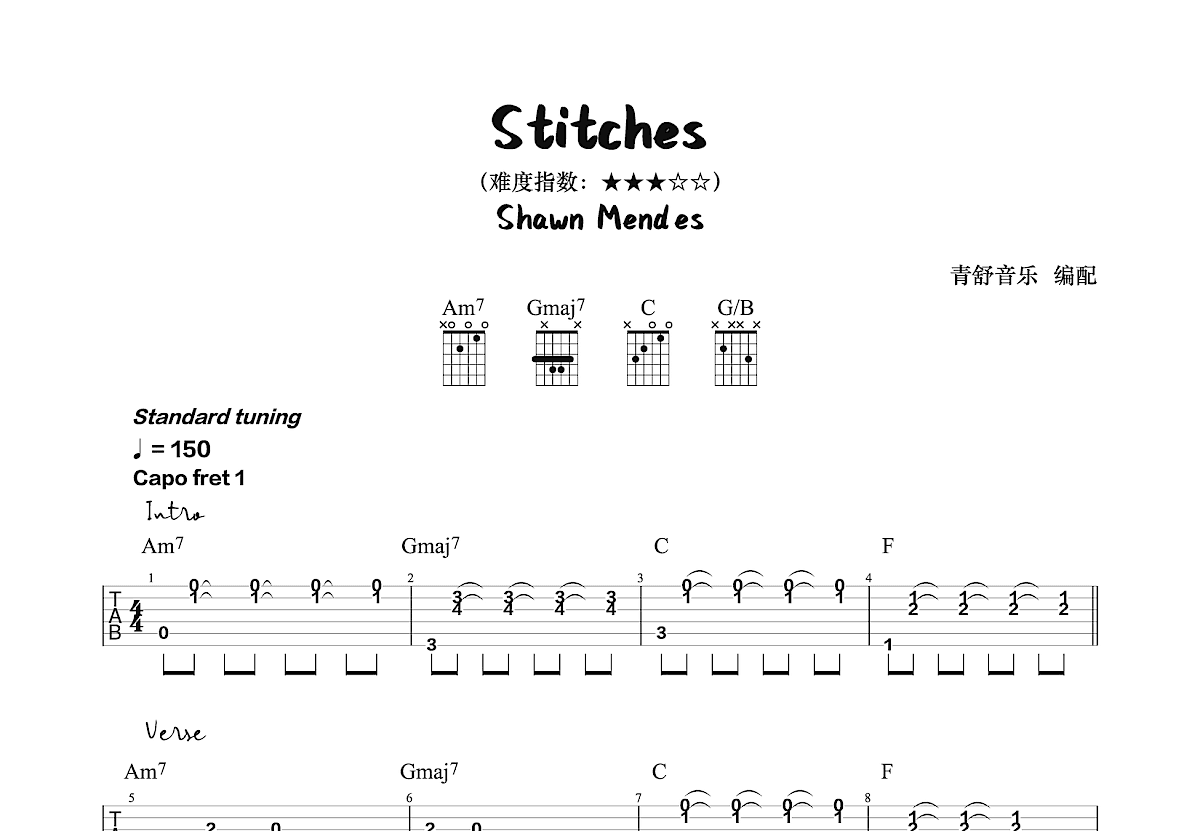 stitches钢琴谱图片