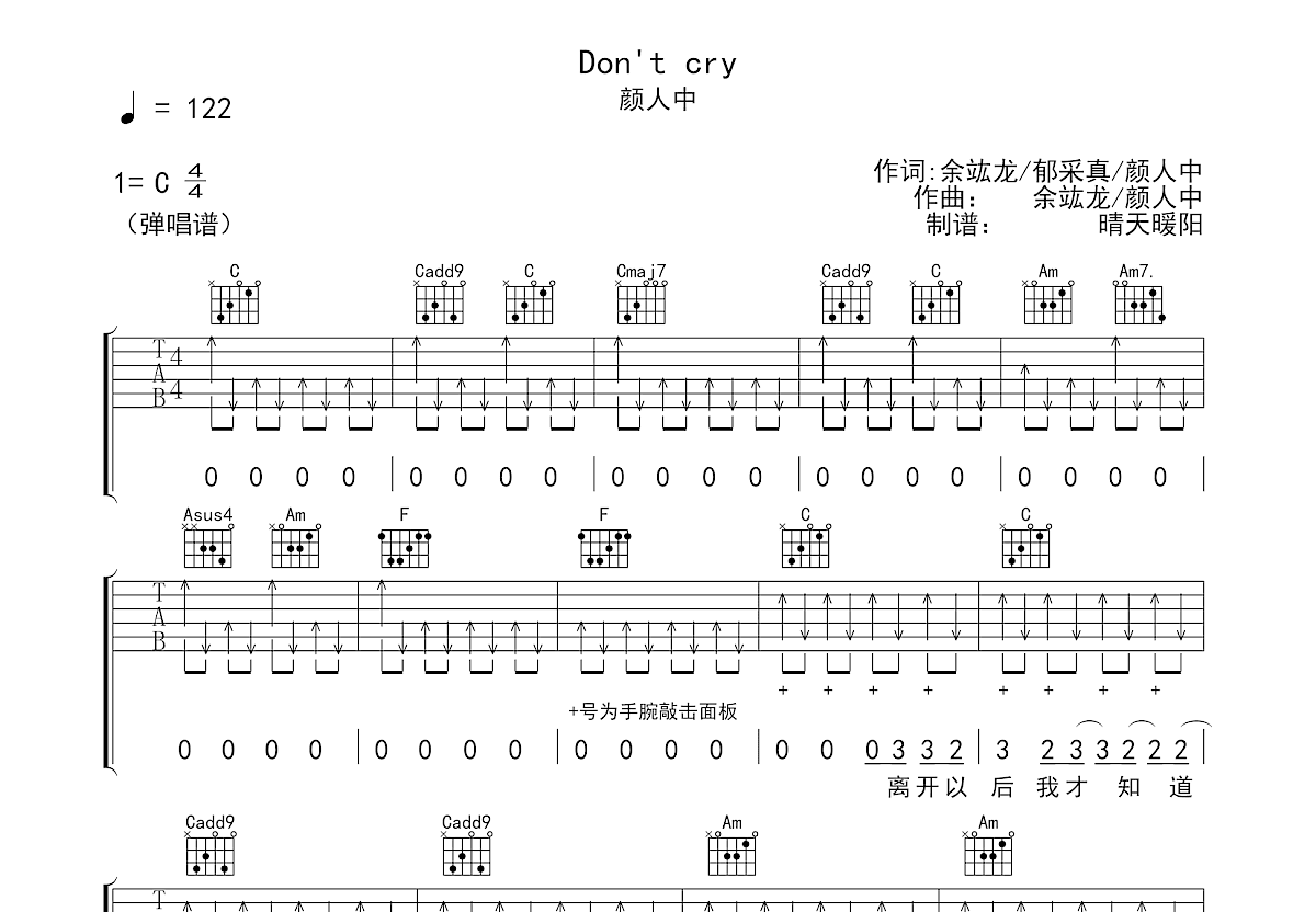 《Cry Baby Cry》,The Beatles（六线谱 调六线吉他谱-虫虫吉他谱免费下载