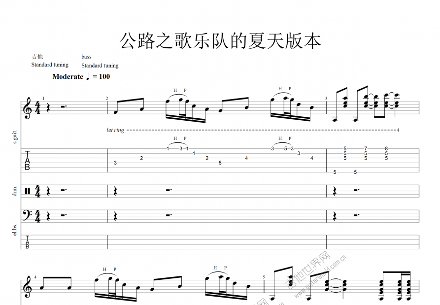 公路之歌吉他谱_痛苦的信仰c调总谱_vi.up - 吉他世界