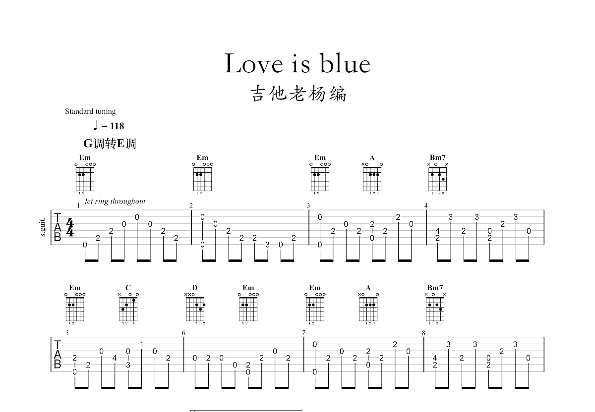 Blue吉他谱(gtp谱,弹唱)_BigBang(빅뱅;ビッグバング;Big Bang)