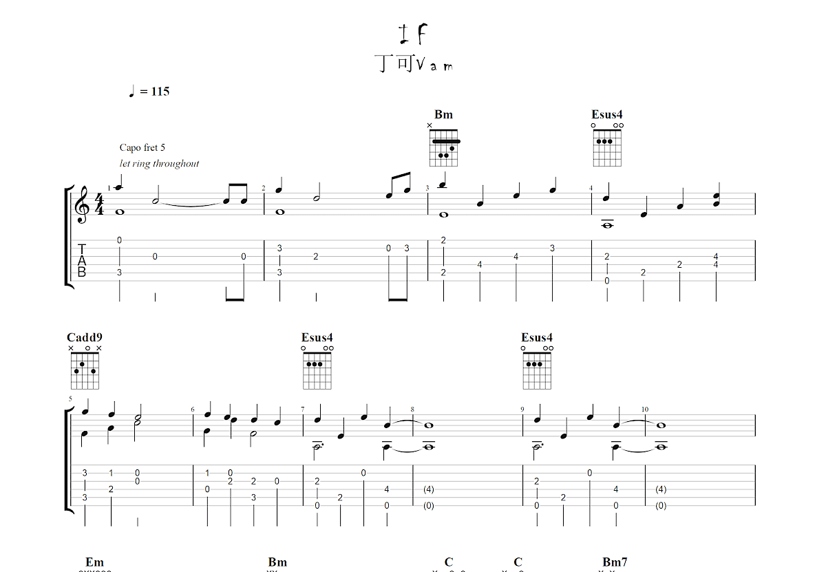 《If》,Joe Satriani（六线谱 调六线吉他谱-虫虫吉他谱免费下载
