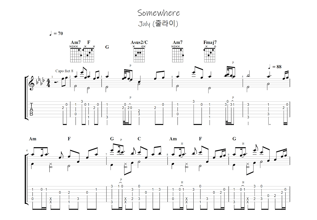 曲譜版本july (339533)|in love| 專輯版完整信息>價格5吉他幣