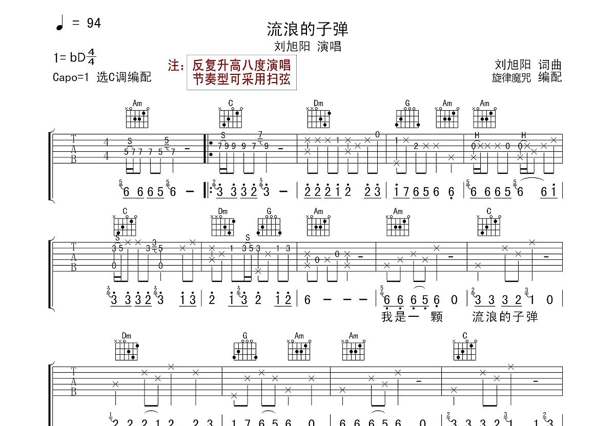 流浪者吉他谱 - 张智 - G调吉他弹唱谱 - 琴谱网