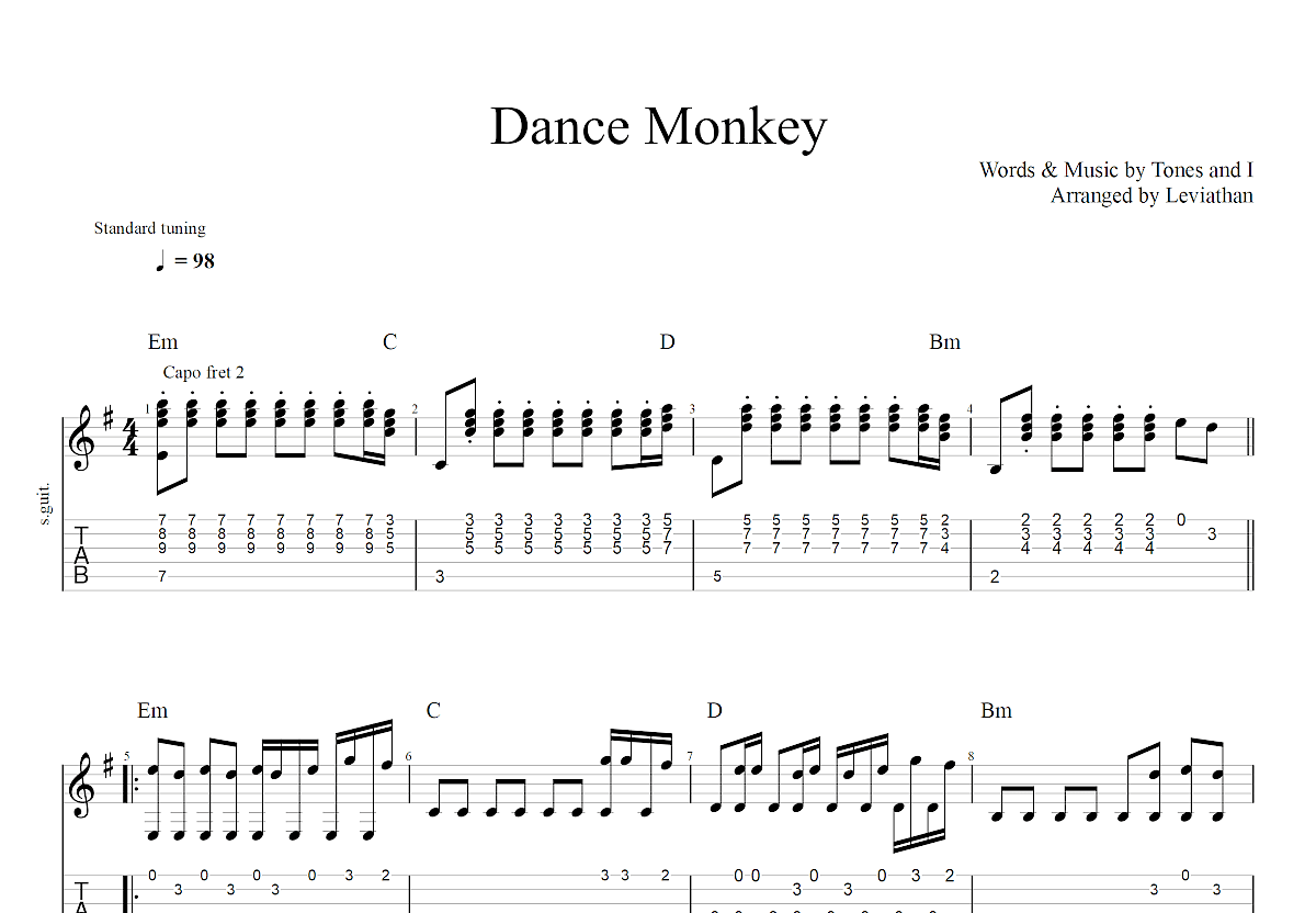 dancemonkey简谱数字图片