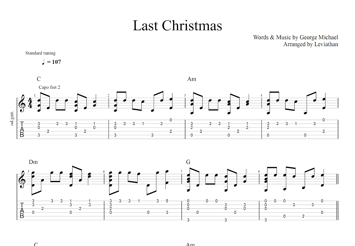 last christmas曲谱预览图