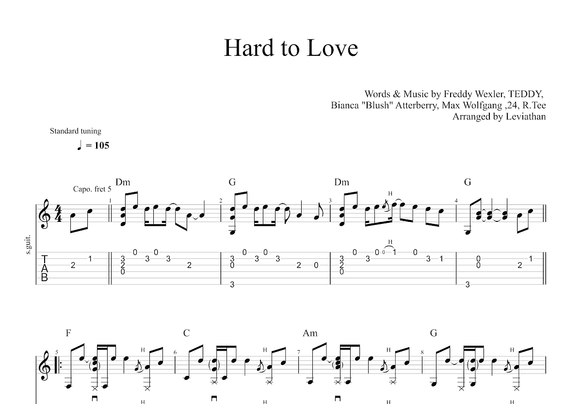《A Song For Love》,春畑道哉（六线谱 调六线吉他谱-虫虫吉他谱免费下载