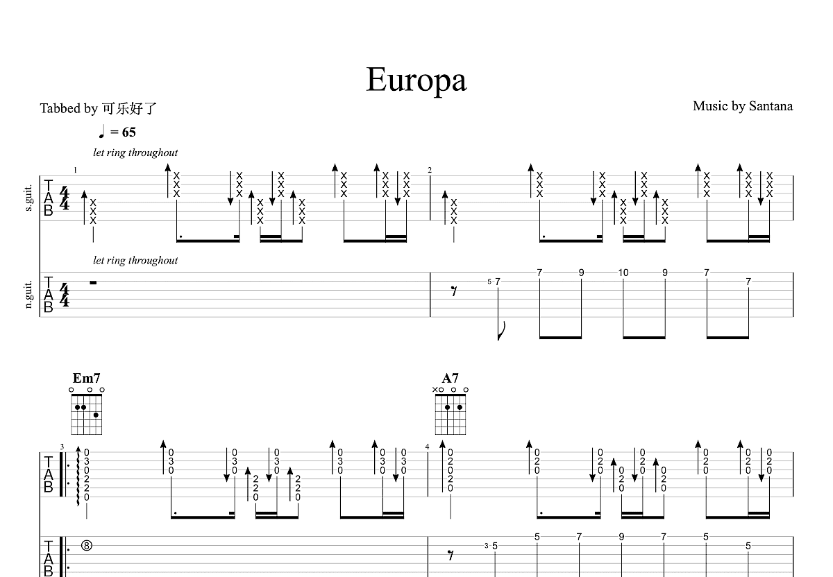 Europa Sheet Music | Santana | Real Book – Melody & Chords