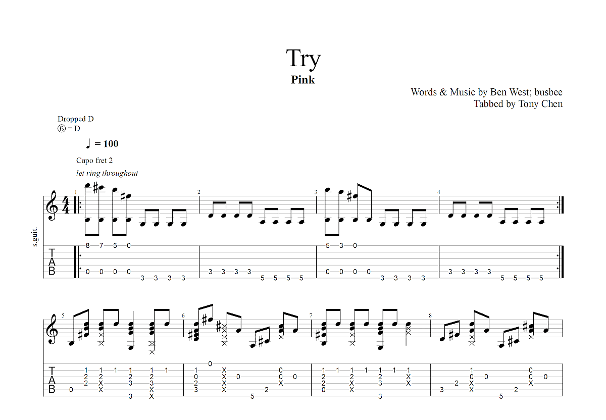 trypink简谱图片