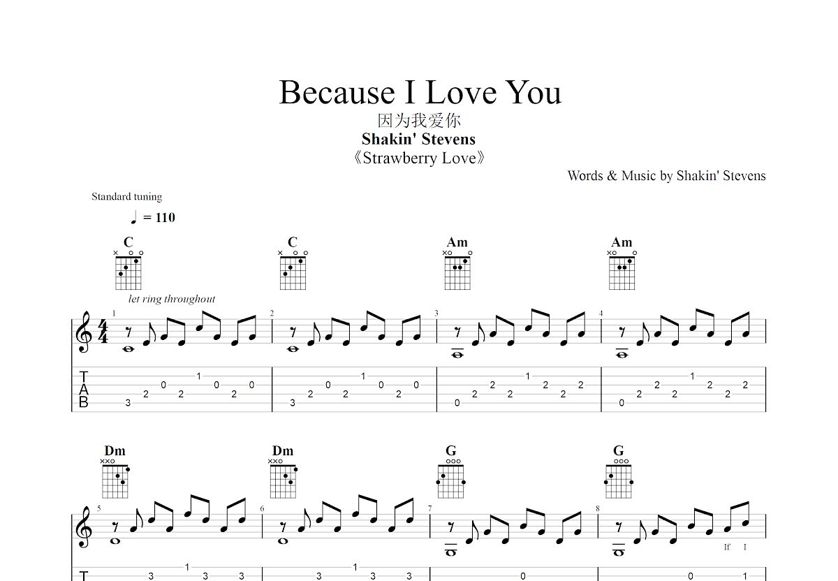 《I Love You》,Sarah McLachlan（六线谱 调六线吉他谱-虫虫吉他谱免费下载