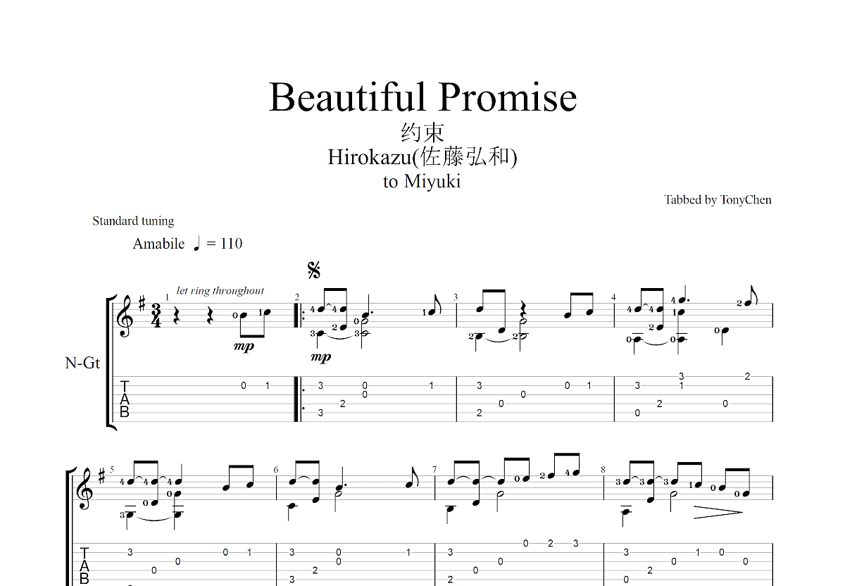 Promise吉他谱(gtp谱,乐队版)_山岡晃(山冈晃;やまおか あきら;Akira Yamaoka)