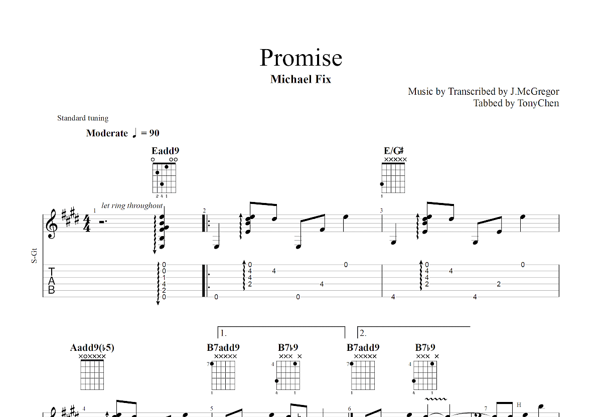 《Promise》,Slash（六线谱 调六线吉他谱-虫虫吉他谱免费下载