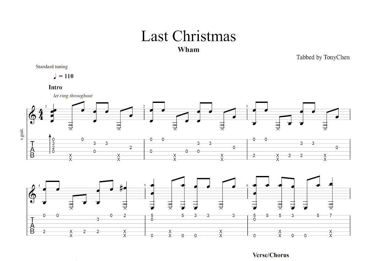 Merry Christmas Mr.Lawrence吉他谱_坂本龙一_C调指弹 - 吉他世界