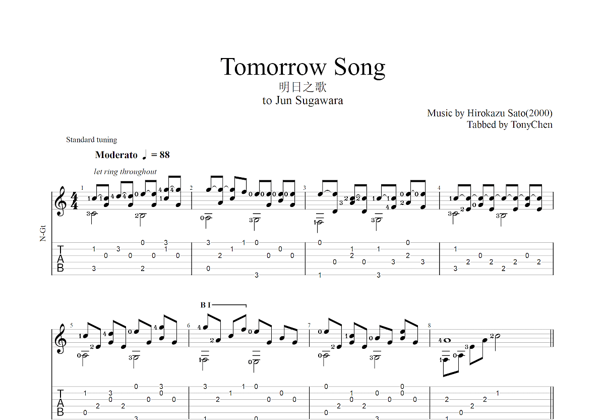 Long Tomorrow吉他谱(gtp谱,总谱,双吉他,后摇)_Toe(脚趾乐队)
