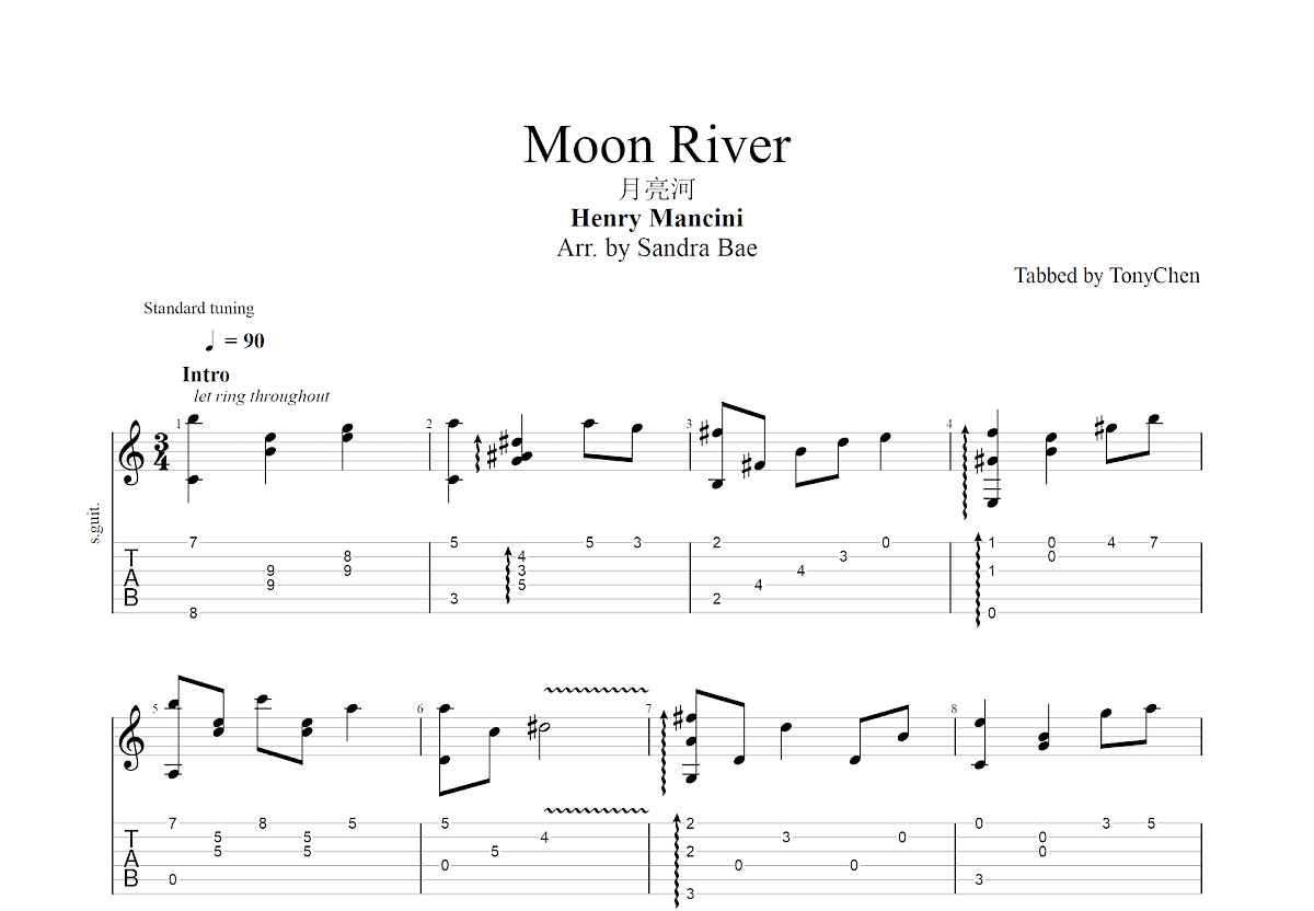 Moon River Guitar Chords