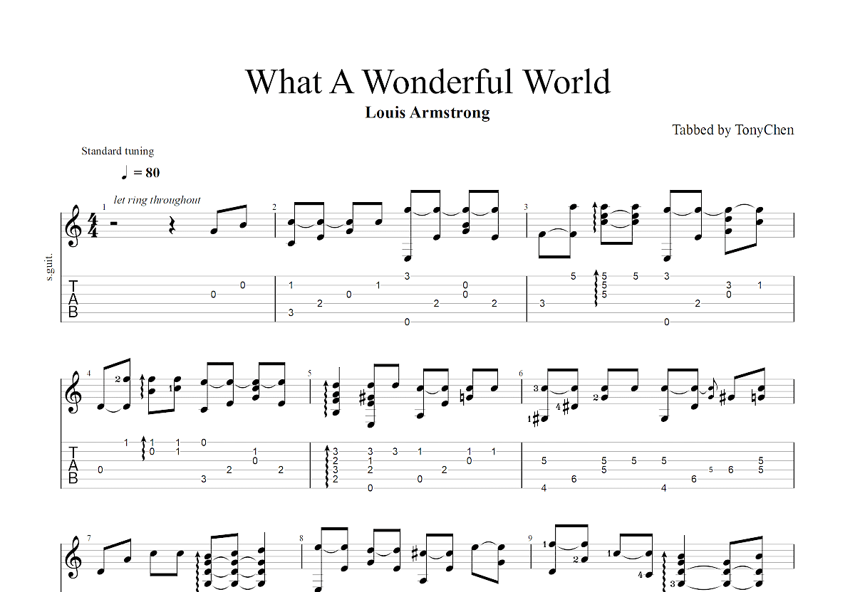 A Whole New World吉他谱_Alan Menken_C调指弹 - 吉他世界