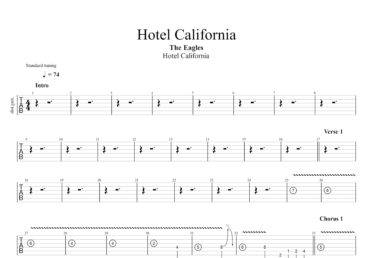 hotel california曲谱图片